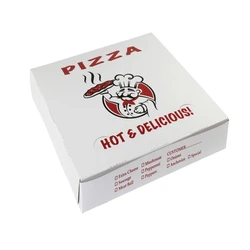 Printed White Pizza Boxes, Gloss finish sturdy board