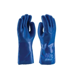 Blue Pvc Hand Gloves — Construction Work usage