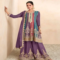 Uni Color Embroidered Suit