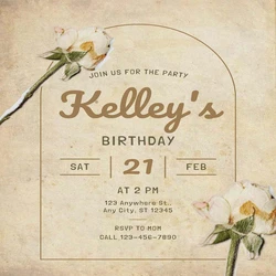 Antique Birthday Invitation Card