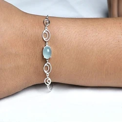 Plated Sterling Silver Gemstone Bracelet
