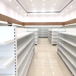 White Supermarket Racks