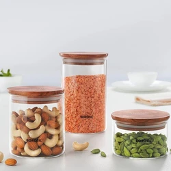 Wooden Lid Borosil Classic Jar, 350c temperatures