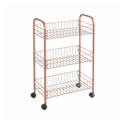 Copper Kitchen Trolley, Three tier multi purpose