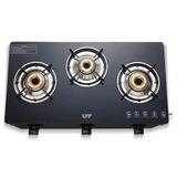 Black Three Burner Gas Stove, Superior matte finish