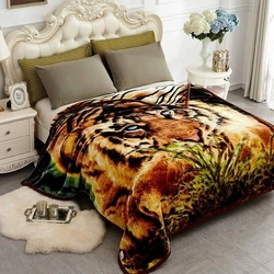 Blanket Tiger Mink Double-layer reversible fuzzy
