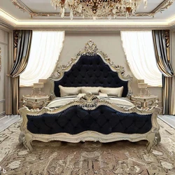Carved Silver Bed