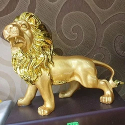 Golden Lion Statues