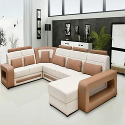 U Shaped Leatherette Sofa Set