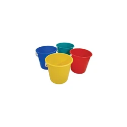 Colored plastic buckets