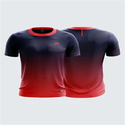 Printed Sports T Shirt — Red colour, half sleeves