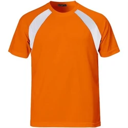 Orange Sports T Shirt — Round neck, medium size
