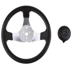 Atv Steering Wheel, Black, three spoke design