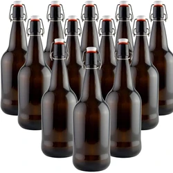 Amber Swing Top Bottles, Store and serve, airtight seal