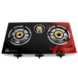 Kitchen Gas Stove Three Burner, Gear guided powe