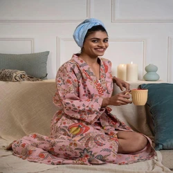 Printed Cotton Bathrobe