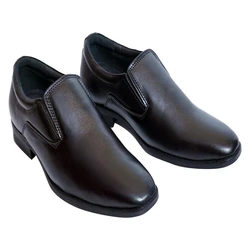 Black leather footwear