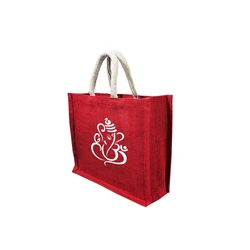 Red Jute Shopping Bags