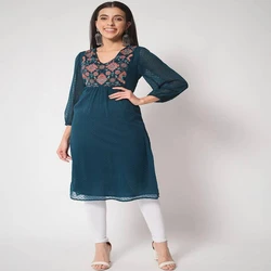 Chiffon Embroidered Kurti