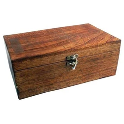 Storage Wooden Box — Dark brown color plain nail
