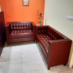 Wooden Leather Sofa Chair