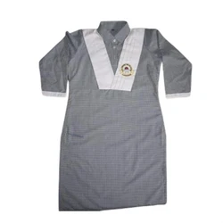Kurti Dupatta Girls School Uniform, Check pattern, grey