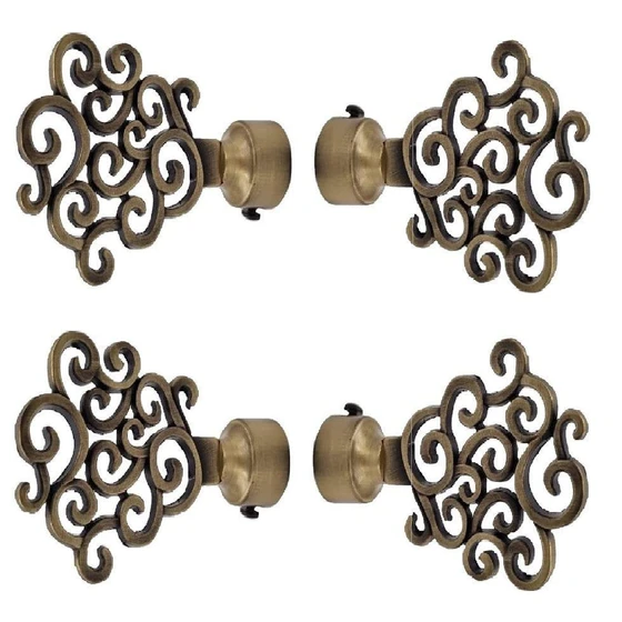 Zinc Curtain Finials — Maroon And Golden rust proof