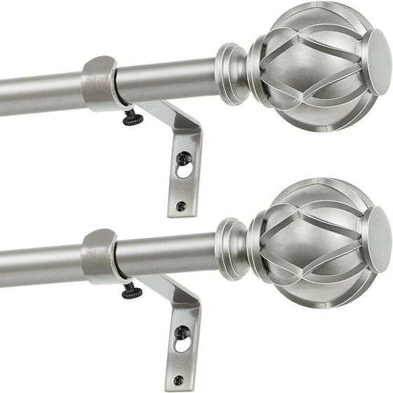 Sliver Curtain Finials — Glossy crystal aluminium