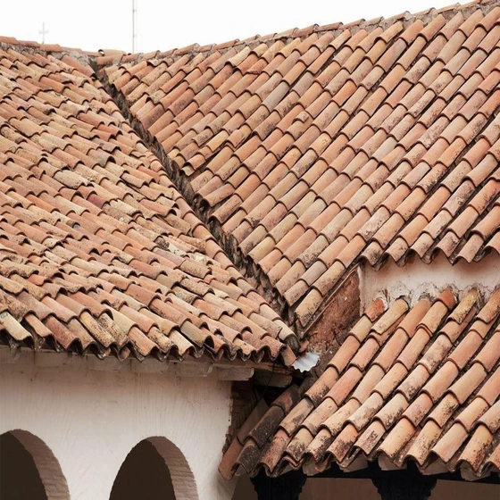 Clay Roofing Tiles — Light orange color square shape