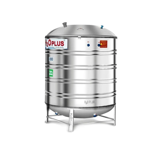 Stainless Steel Water Tank — Round Shape Cap 1000L