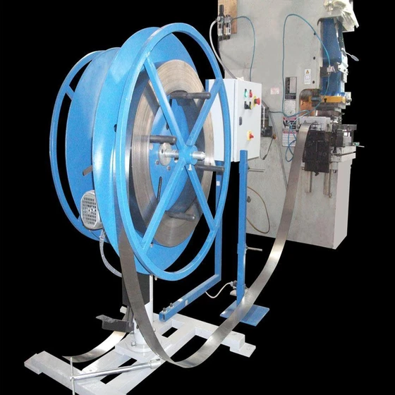 Vertical Motorized Decoiler — Ms fabricated material