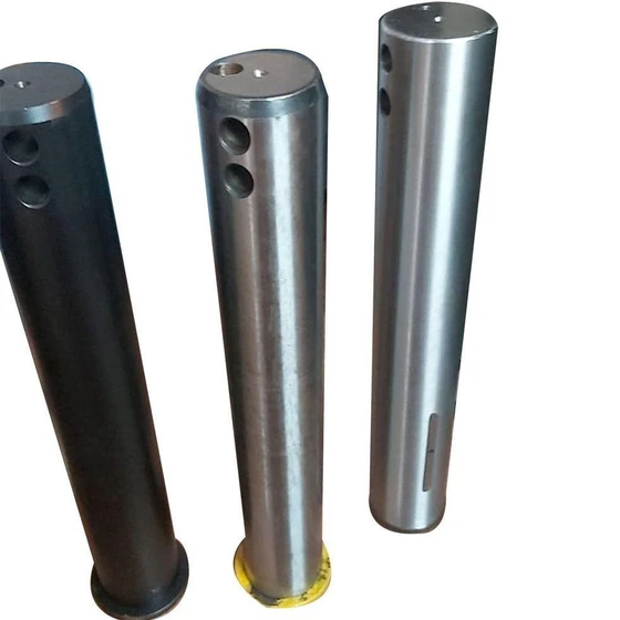 Excavator Bucket Pin — Metallic grey color alloy steel