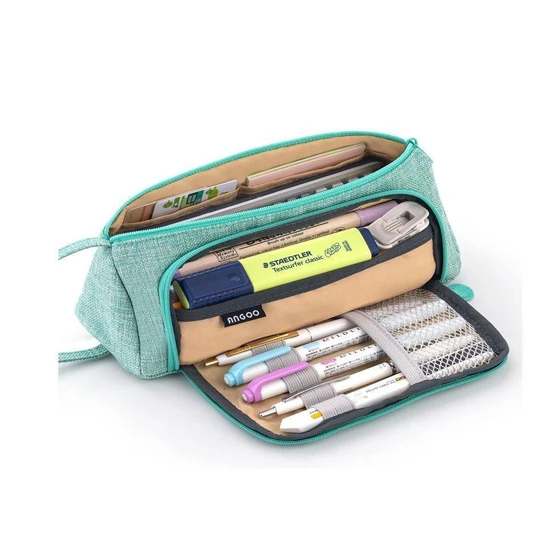 Pencil Pouch Bag — Metal Zipper With Gold Puller