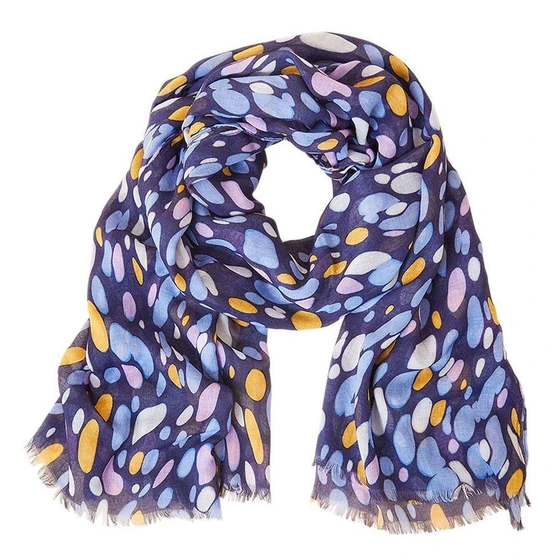 Polka Dots Printed Scarves — Machine Hemming Edge