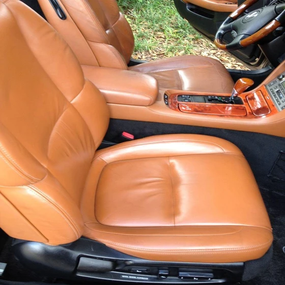 Leather Driver Seat — Large size brown color