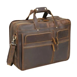 Leather Briefcase Messenger Bag