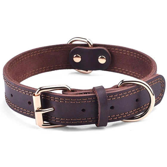 Leather Dog Collar — Custom Size Customized Color