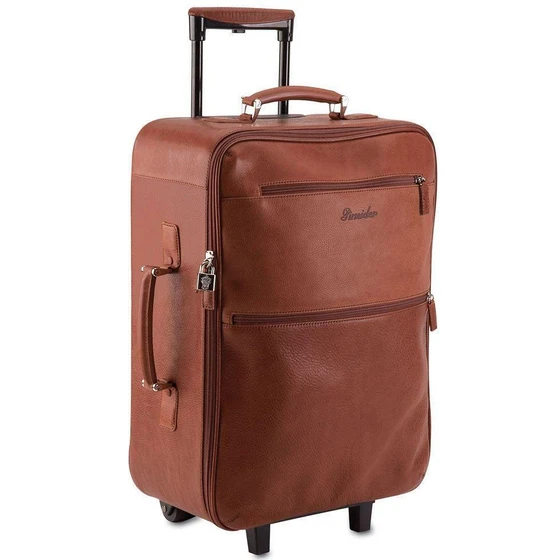 Leather Trolley Bags — Spinner caster carry on