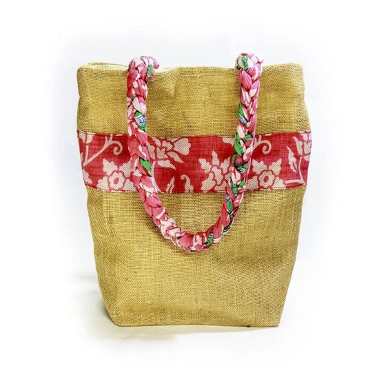 Carry Jute Bag — Printed pattern loop handle