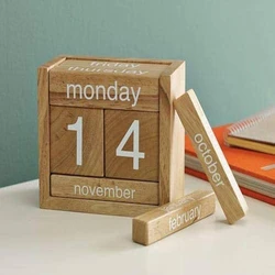 Wooden Table Top Calendar