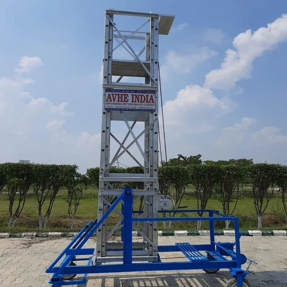 Aluminium Tower Ladders — 30ft height polished