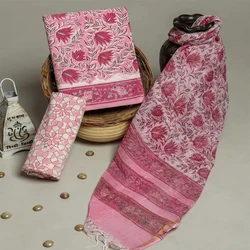 Unstitched Printed Suit — Polyester linen cotton