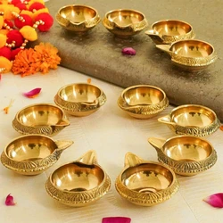 Golden Brass Diya Set — 4 Inch polished finishing