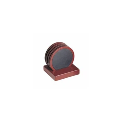Wood Leather Coaster