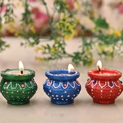 Multicolor Decorative Diya — Safe to use Seamless finish