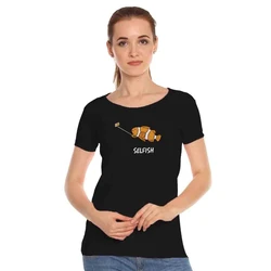 Multicolor Stylish Printed Round Neck Women's T Shirt