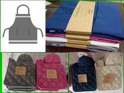 100% Cotton Solid Dyed Twill Weave Apron, Oven Mitt, Pot Holder, Set