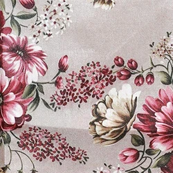 Floral Print Jute Fabric