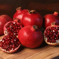 Red Fresh Pomegranate — Medium size round shape