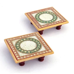 Marble Pooja Chowki — Pure white makrana material
